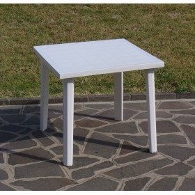 TAVOLO RESINA cm. 80x80 COLORE BIANCO. TAVOLO RESINA cm. 80x80 COLORE BIANCO.