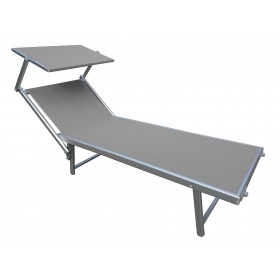 LETTINO CON PARASOLE ALLUMINIO E ACCIAIO COLORE GRIGIO LETTINO CON PARASOLE ALLUMINIO E ACCIAIO COLORE GRIGIO