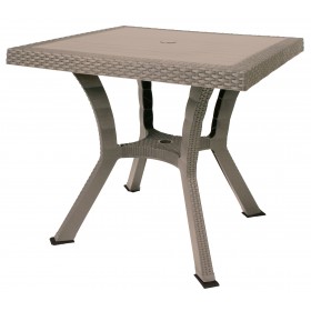 TAVOLO RATTAN CON INCROCIO FIGARO ELITE 80x80 COLORE TORTORA. TAVOLO RATTAN CON INCROCIO FIGARO ELITE 80x80 COLORE TORTORA.