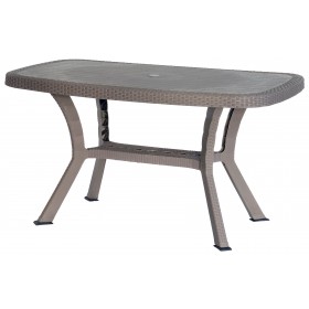 TAVOLO RATTAN CON INCROCIO OTELLO 136x82 COLORE TORTORA TAVOLO RATTAN CON INCROCIO OTELLO 136x82 COLORE TORTORA