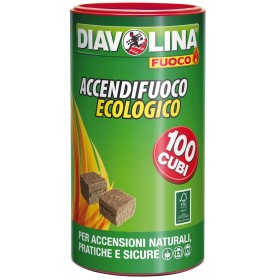 DIAVOLINA ACCENDIFUOCO ECOLOGICO 100 CUBETTI. DIAVOLINA ACCENDIFUOCO ECOLOGICO 100 CUBETTI.