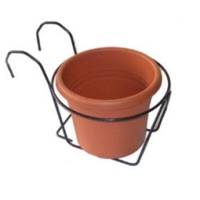 VASO IN PLASTICA CON PORTAVASO TONDO FISSO CM. 25 VASO IN PLASTICA CON PORTAVASO TONDO FISSO CM. 25