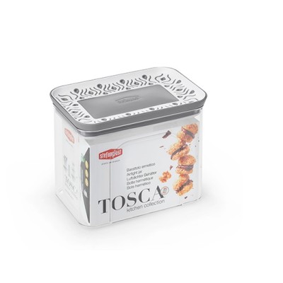 BARATTOLO RETTANGOLARE TOSCA 1,2 LT BIANCO/STONE GREY