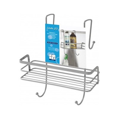FERIDRAS MENSOLA A 1 RIPIANO LINEA LINDA RETTAGOLARE CON GANCIO DOCCIA CM.25x21x32