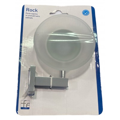 FERIDRAS PORTA SAPONE LINEA ROCK CROMATO E VETRO SATINATO