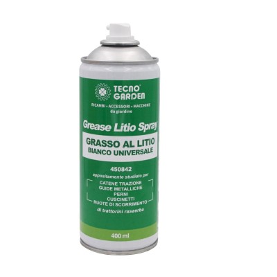 Grasso Spray al litio bianco universale per catene trazione guide metalliche 400 ml
