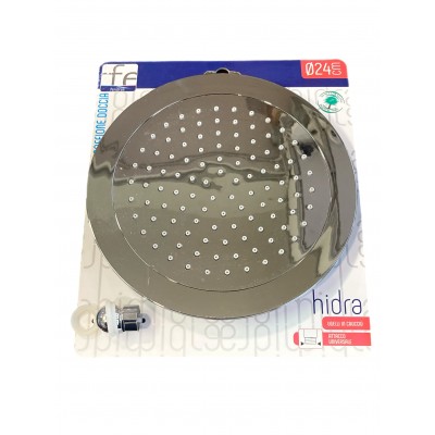 FERIDRAS SOFFIONE PER DOCCIA SLIM TONDO LINEA HIDRA IN ABS CROMATO DIAM. 24 CM.