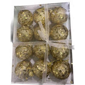 PALLINE PER ALBERO DI NATALE COLORE ORO MM. 60 PZ. 12 PALLINE PER ALBERO DI NATALE COLORE ORO MM. 60 PZ. 12