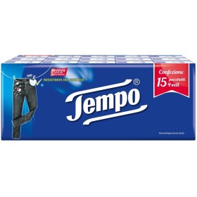TEMPO FAZZOLETTI 4 VELI CONFEZIONE DA 15 PACCHETTI. TEMPO FAZZOLETTI 4 VELI CONFEZIONE DA 15 PACCHETTI.