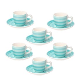 Tognana Set 6 Tazzine Caffè Con Piattino Spin Stoneware Azzurro LINEA LOUISE Tognana Set 6 Tazzine Caffè Con Piattino Spin Stoneware Azzurro LINEA LOUISE