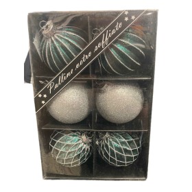 PALLINE PER ALBERO DI NATALE IN VETRO VER/ARG.ASS CM. 8 PZ. 6 PALLINE PER ALBERO DI NATALE IN VETRO VER/ARG.ASS CM. 8 PZ. 6