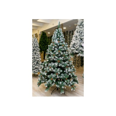 Nataluna Albero di Natale Festivity con Punte Innevate e Glitterate – 1098 Rami – Altezza 210 cm