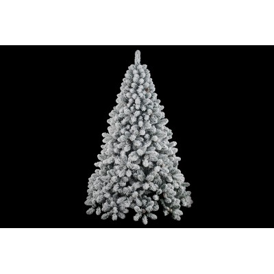 ALBERO DI NATALE URAGANO INNEVATO CON BASE IN METALLO 1128 RAMI CM. 210