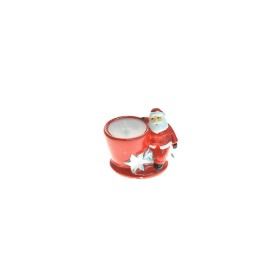 BABBO NATALE DI CERAMICA CON CANDELA COLORE ROSSO CM. 9 BABBO NATALE DI CERAMICA CON CANDELA COLORE ROSSO CM. 9