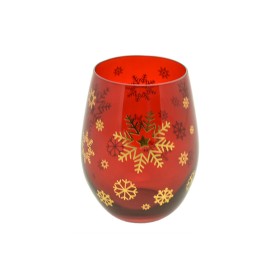 BICCHIERE DI VETRO DECORO NATALIZIO M.63 ROSSO/ORO BICCHIERE DI VETRO DECORO NATALIZIO M.63 ROSSO/ORO