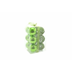 BOX 12 SFERE PALLINE DI NATALE LUCIDA/TRAF.GLITTERATA VERDE CM. 8 BOX 12 SFERE PALLINE DI NATALE LUCIDA/TRAF.GLITTERATA VERDE CM. 8