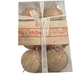 BOX 6 SFERE PALLINE DI NATALE  DEC.1822 CM. 9 BOX 6 SFERE PALLINE DI NATALE  DEC.1822 CM. 9