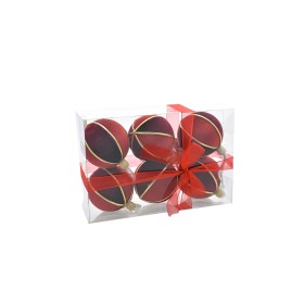 BOX 6 SFERE PALLINE DI NATALE DEC.34 ROSSO/BORDO' CM. 7 BOX 6 SFERE PALLINE DI NATALE DEC.34 ROSSO/BORDO' CM. 7