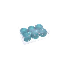BOX 6 SFERE PALLINE DI NATALE GREEN/ARGENTO GLIT INN. CM. 7 BOX 6 SFERE PALLINE DI NATALE GREEN/ARGENTO GLIT INN. CM. 7