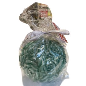 Candela Sferica Fiore Colore Verde cm. 10,9x10,9x10,5 Candela Sferica Fiore Colore Verde cm. 10,9x10,9x10,5