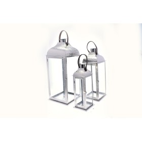 LANTERNA DI NATALE IN METALLO CM. 61-45-30h. ACCIAIO PZ. 3 LANTERNA DI NATALE IN METALLO CM. 61-45-30h. ACCIAIO PZ. 3