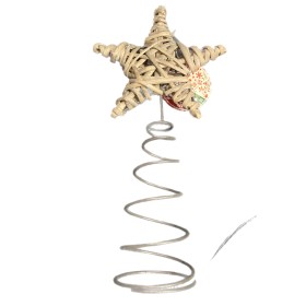 PUNTALE PER ALBERO NATALE STELLA LEGNO NATURALE DM. 15 PUNTALE PER ALBERO NATALE STELLA LEGNO NATURALE DM. 15