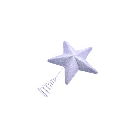 PUNTALE STELLA PER ALBERO DI NATALE CON GLITTER COLORE ARGENTO CM. 22,5 PUNTALE STELLA PER ALBERO DI NATALE CON GLITTER COLORE ARGENTO CM. 22,5
