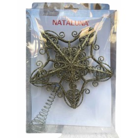 PUNTALE ALBERO DI NATALE A FORMA DI STELLA MOD.46014 CM. 20x3,5 ORO PUNTALE ALBERO DI NATALE A FORMA DI STELLA MOD.46014 CM. 20x3,5 ORO