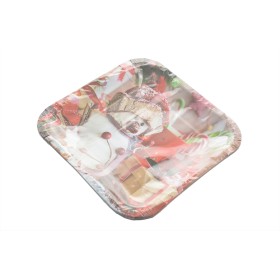 SET 8 PIATTI QUADRATI DA TAVOLA NATALIZI DECORAZIONE PUPAZZO NEVE CM. 22x22 SET 8 PIATTI QUADRATI DA TAVOLA NATALIZI DECORAZIONE PUPAZZO NEVE CM. 22x22