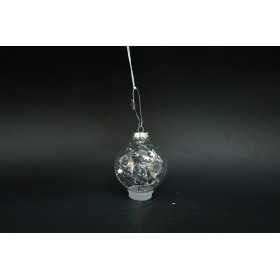 SFERA PALLINA DI NATALE DI VETRO STELLE ARGENTO CM. 8 SFERA PALLINA DI NATALE DI VETRO STELLE ARGENTO CM. 8