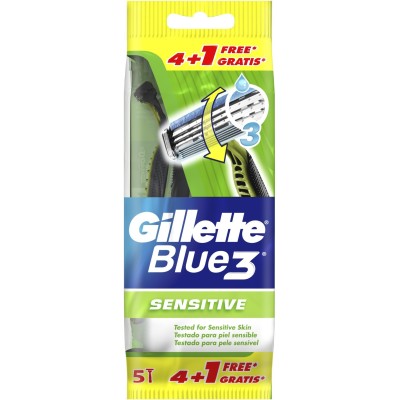 GILLETTE BLUE 3 LAMETTE USA E GETTA  SENSITIVE PZ. 4+1