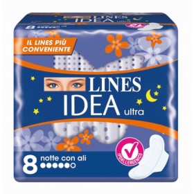 LINES ASSORBENTI IDEA ULTRA NOTTE ALI 8PZ LINES ASSORBENTI IDEA ULTRA NOTTE ALI 8PZ
