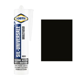 BOSTIK SILICONE ACETICO SIL UNIVERSALE NERO RAL 9005 ML. 280 BOSTIK SILICONE ACETICO SIL UNIVERSALE NERO RAL 9005 ML. 280
