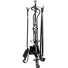 SET ATTREZZI PER CAMINO KIT 5 PEZZI PIGNA FERRO BATTUTO CON POMI OTTONE CM. 70h. SET ATTREZZI PER CAMINO KIT 5 PEZZI PIGNA FERRO BATTUTO CON POMI OTTONE CM. 70h.