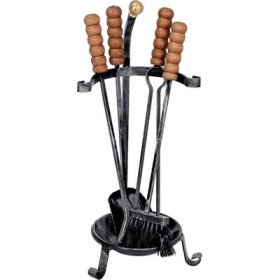 SET ATTREZZI PER CAMINO SIMPLY PIANTANA KIT 5 PEZZI IN FERRO BATTUTO CM. 65h. SET ATTREZZI PER CAMINO SIMPLY PIANTANA KIT 5 PEZZI IN FERRO BATTUTO CM. 65h.