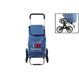 CARRELLO PORTASPESA SALISCALE TRIS BLU CON 6 RUOTE lt. 46 CARRELLO PORTASPESA SALISCALE TRIS BLU CON 6 RUOTE lt. 46