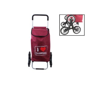 CARRELLO PORTASPESA SALISCALE TRIS ROSSO CON 6 RUOTE lt. 46 CARRELLO PORTASPESA SALISCALE TRIS ROSSO CON 6 RUOTE lt. 46