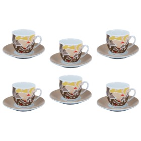 CASA CON TE SET 6 TAZZINE DA CAFFE MULTICOLOR PORCELLANA CON PIATTINO CC. 90
