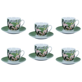 CASA CON TE SET 6 TAZZINE DA CAFFE MULTICOLOR PORCELLANA CON PIATTINO CC. 90