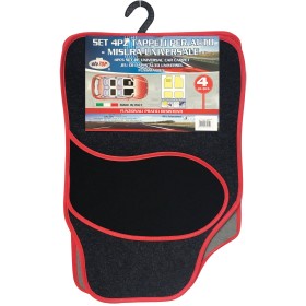 SET 4 PZ.TAPPETI UNIVERSALI PER AUTO IN MOQUETTE NEW QUEEN ROSSO SET 4 PZ.TAPPETI UNIVERSALI PER AUTO IN MOQUETTE NEW QUEEN ROSSO