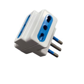 ADATTATORE PRESA TRIPLA BIBASSO 10/16A CON SIPNA 10A ADATTATORE PRESA TRIPLA BIBASSO 10/16A CON SIPNA 10A