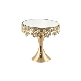 ALZATINA DI VETRO COLORE ORO CM. 26,5x26,5x30 ALZATINA DI VETRO COLORE ORO CM. 26,5x26,5x30