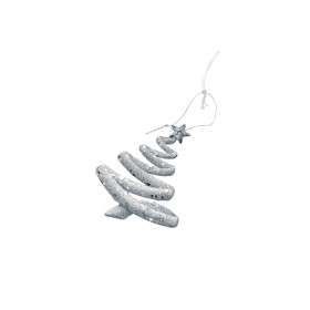 APPENDINO A FORMA DI ALBERO COLORE ARGENTO GLITTER CM. 12 APPENDINO A FORMA DI ALBERO COLORE ARGENTO GLITTER CM. 12
