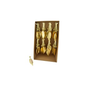 APPENDINO A FORMA DI FOGLIA PER DECORO NATALIZIO COLORE ORO CM. 13 APPENDINO A FORMA DI FOGLIA PER DECORO NATALIZIO COLORE ORO CM. 13