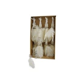 APPENDINO A FORMA DI PIUMA PER DECORO NATALIZIO COLORE PANNA CM. 24 APPENDINO A FORMA DI PIUMA PER DECORO NATALIZIO COLORE PANNA CM. 24