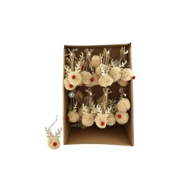 APPENDINO A FORMA DI RENNA PER DECORO NATALIZIO COLORE PANNA APPENDINO A FORMA DI RENNA PER DECORO NATALIZIO COLORE PANNA