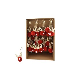 APPENDINO A FORMA DI RENNA PER DECORO NATALIZIO COLORE ROSSO APPENDINO A FORMA DI RENNA PER DECORO NATALIZIO COLORE ROSSO