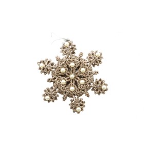 APPENDINO A FORMA FIOCCO DI NEVE COLORE CHAMPAGNE CM. 11,5x1x12 APPENDINO A FORMA FIOCCO DI NEVE COLORE CHAMPAGNE CM. 11,5x1x12