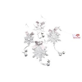 APPENDITO PER ALBERO GLITTER ARGENTO A FORMA NEVE CM. 24 APPENDITO PER ALBERO GLITTER ARGENTO A FORMA NEVE CM. 24