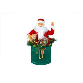 BABBO NATALE IN SACCO CON MUSICA MOVIMENTO E LUCI A LED A BATTERIA CM. 60 BABBO NATALE IN SACCO CON MUSICA MOVIMENTO E LUCI A LED A BATTERIA CM. 60